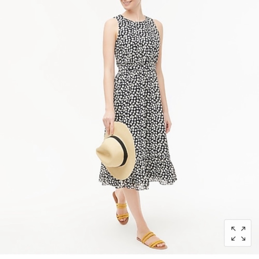 JCrew Printed Tiered Midi Dress